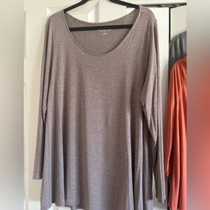 Soft Surroundings Women's Taupe Long Sleeve Top